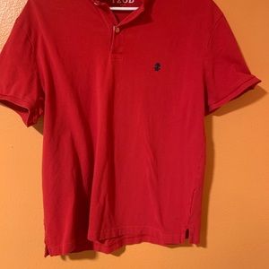 (Size L) IZOD Red polo button up shirt